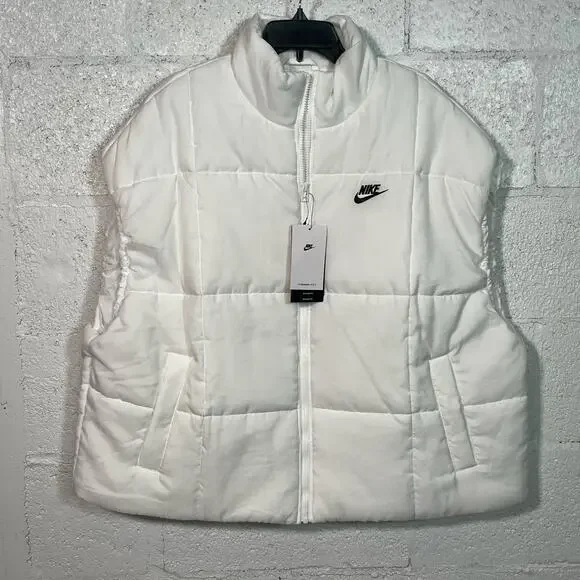 Nike Woman's Water Repellent Therma-FIT Loose Puffer Vest White Large - Picture 1 of 8